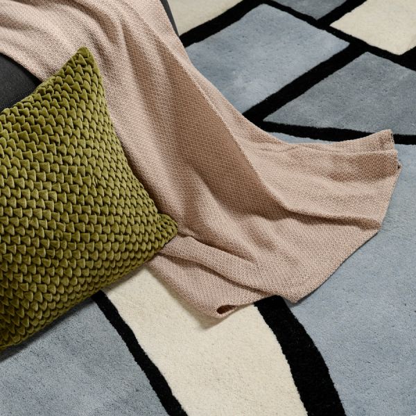 Покрывало из хлопка бежевого цвета с вафельным рисунком из коллекции Ethnic 230х250 см