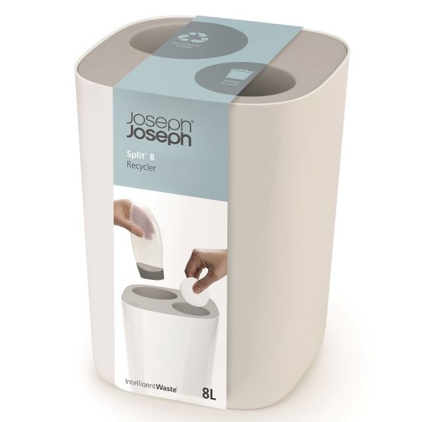 Контейнер мусорный Split™ для ванной комнаты бело-серый