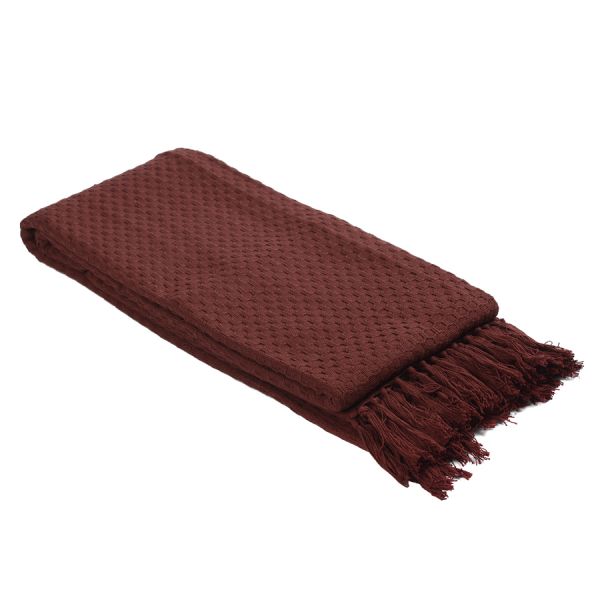 Покрывало вафельное бордового цвета из коллекции Essential 230х250 см