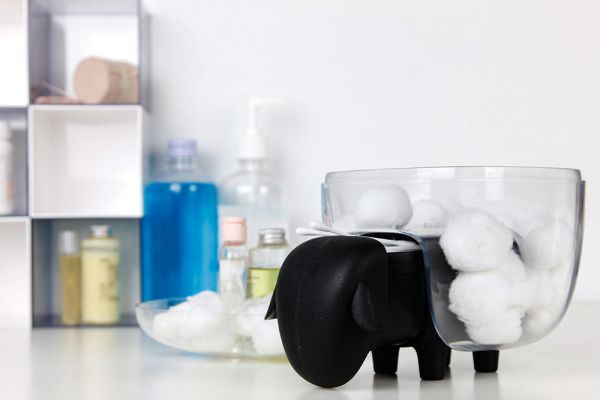 Держатель для ватных дисков Sheep чёрный-прозрачный