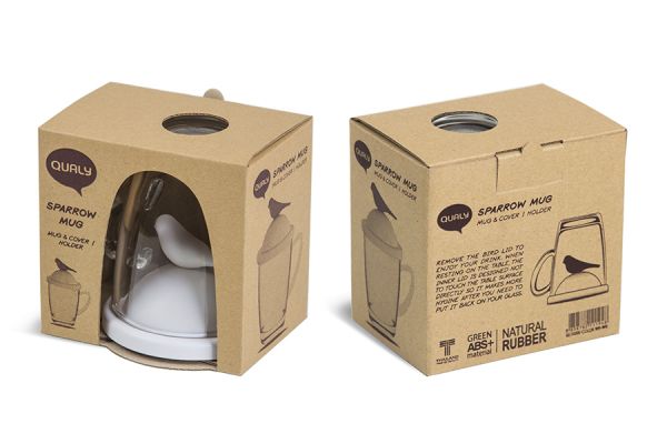 Чашка с крышкой Sparrow белая