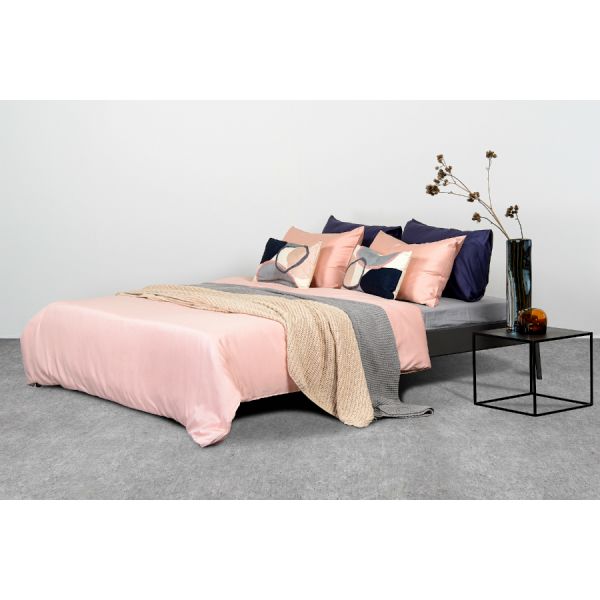 Комплект постельного белья двуспальный из сатина цвета пыльной розы из коллекции Essential