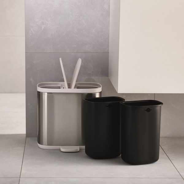 Контейнер мусорный для ванной комнаты Split™ из нержавеющей стали