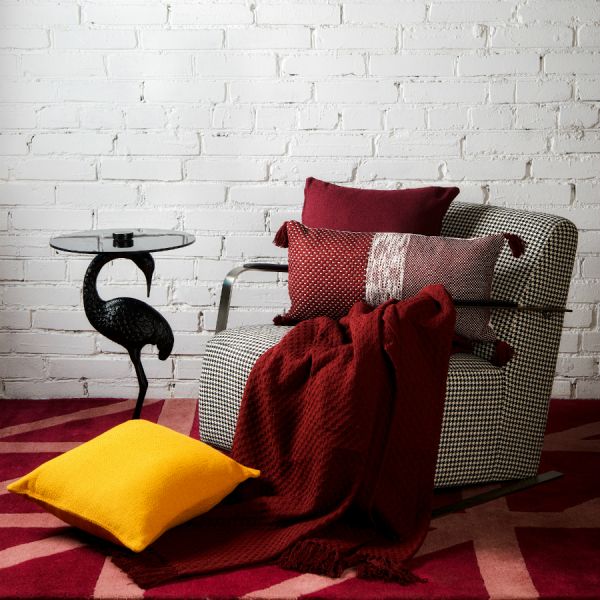 Покрывало вафельное бордового цвета из коллекции Essential 230х250 см