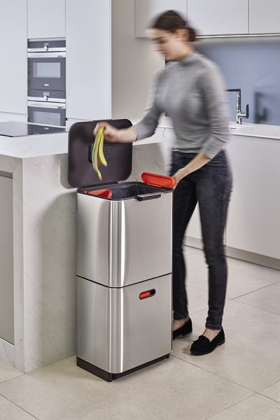 Контейнер для мусора с двумя баками Totem Max 60 л нержавеющая сталь