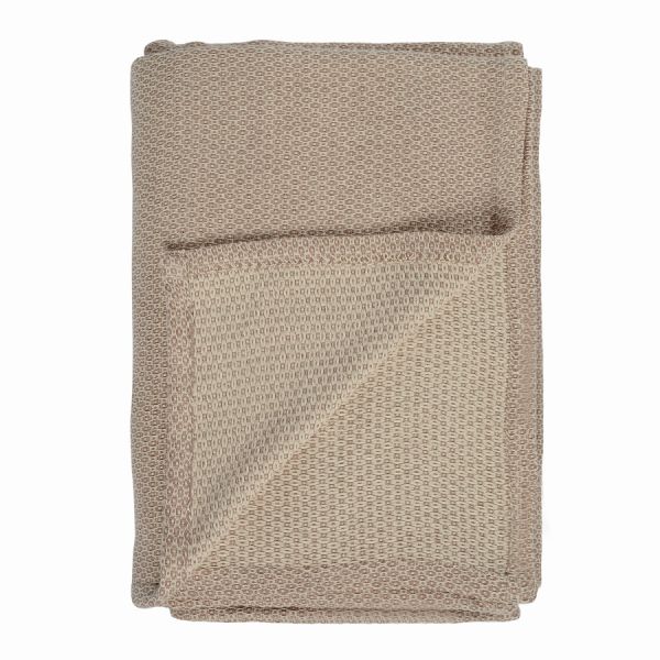 Покрывало из хлопка бежевого цвета с вафельным рисунком из коллекции Ethnic 230х250 см