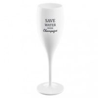 Бокал для шампанского с надписью SAVE WATER DRINK CHAMPAGNE, белый 3436525