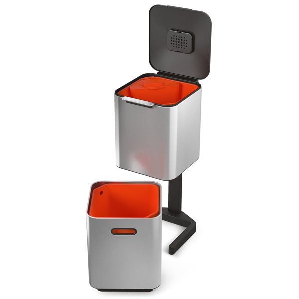 Контейнер для мусора с двумя баками Totem Compact 40 л нержавеющая сталь