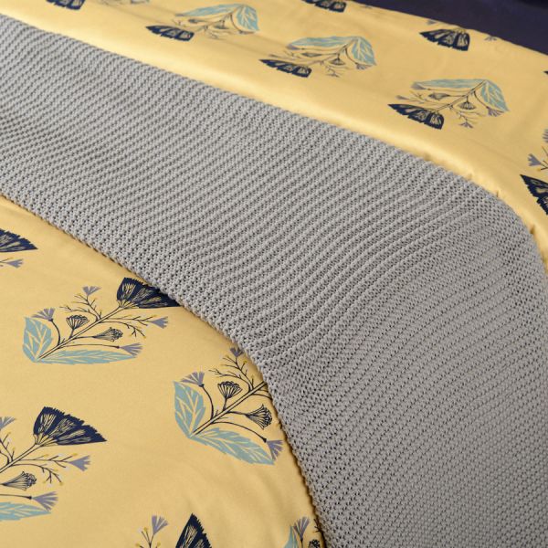 Комплект постельного белья двуспальный из сатина с принтом 'Летний цветок' из коллекции Essential