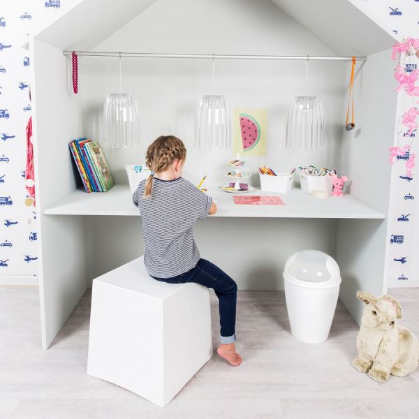 Корзина для мусора с крышкой DEL M 12 л белая