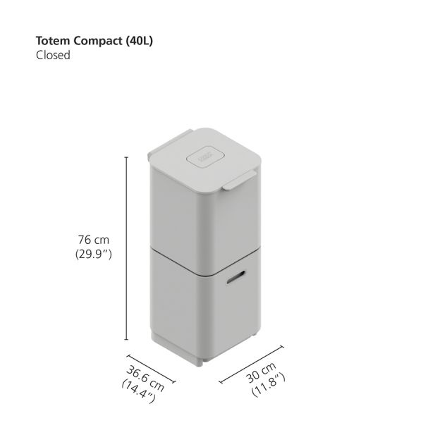 Контейнер для мусора с двумя баками Totem Compact 40 л белый