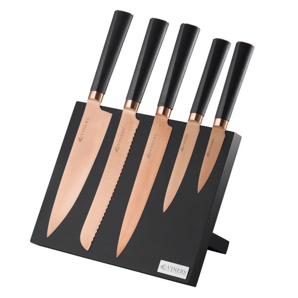 Набор ножей Titan copper 5 шт и подставка