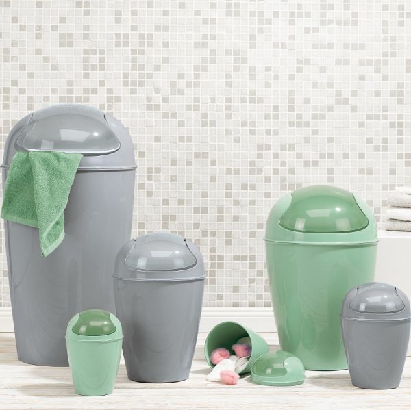 Корзина для мусора Del M 12 л с крышкой чёрная