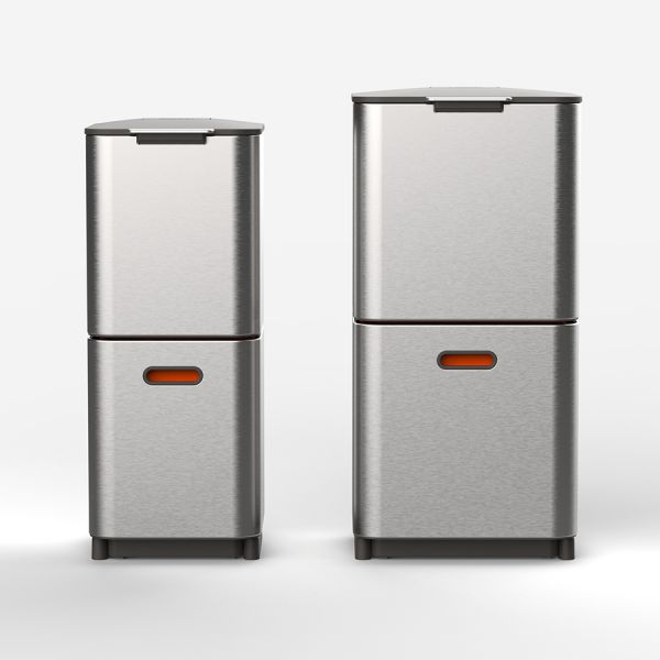 Контейнер для мусора с двумя баками Totem Max 60 л нержавеющая сталь