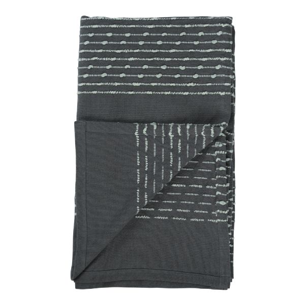 Покрывало из хлопка серого цвета с декоративной строчкой из коллекции Ethnic 180х250 см