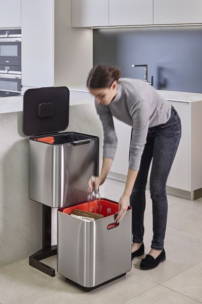 Контейнер для мусора с двумя баками Totem Max 60 л нержавеющая сталь