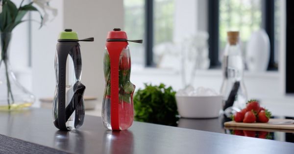 Эко-бутылка Eau Good Duo с фильтром серо-красная