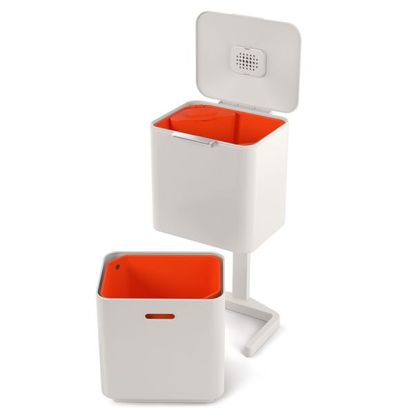 Контейнер для мусора с двумя баками Totem Max 60 л белый