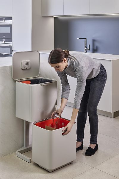 Контейнер для мусора с двумя баками Totem Max 60 л белый