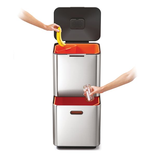 Контейнер для мусора с двумя баками Totem Max 60 л нержавеющая сталь