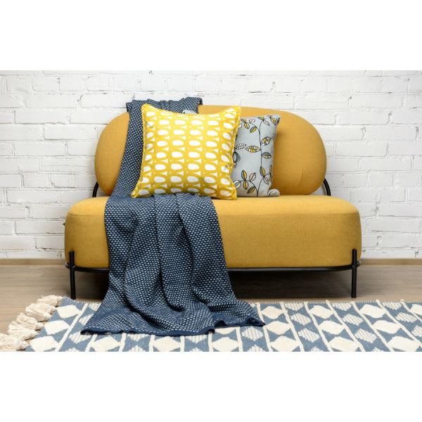 Чехол для подушки с принтом Twirl горчичного цвета и декоративной окантовкой Cuts&Pieces 45х45 см