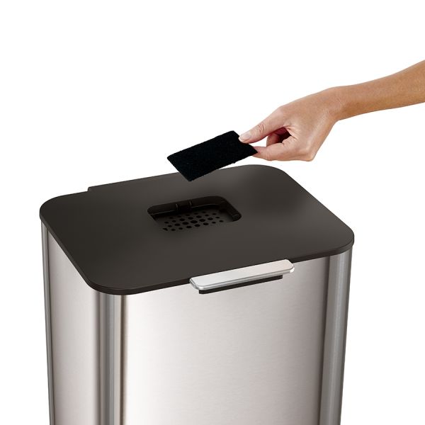 Контейнер для мусора с двумя баками Totem Max 60 л нержавеющая сталь