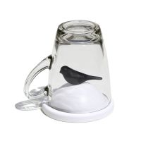 Чашка с крышкой Sparrow белая с черным