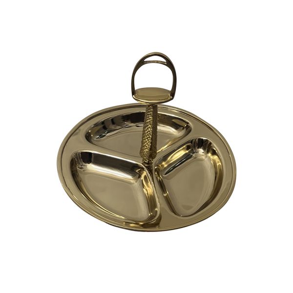 Менажница круглая, латунь, 22 см, Antique gold ROOMERS TABLEWARE