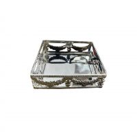 Подставка для салфеток, латунь, 5.5х5.5х2 см, silver plated ROOMERS TABLEWARE