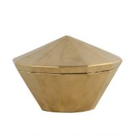 CAIROВаза с крышкой, низкая, золотой, D21x13h, керамика