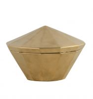 CAIROВаза с крышкой, низкая, золотой, D21x13h, керамика