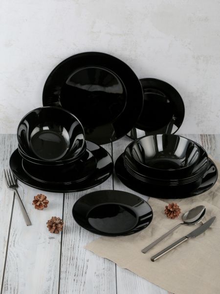 Столовый набор ЛИЛИ ЧЕРНЫЙ 16 предметов LUMINARC