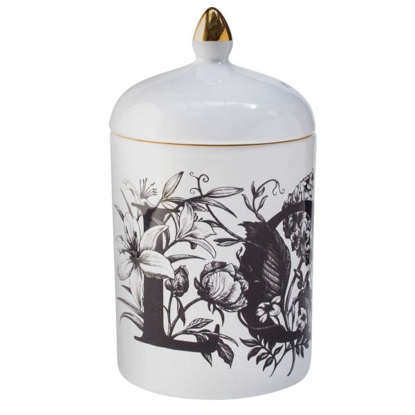 Свеча ароматическая Rory Dobner LOVE FLOWERS 750 гр, дикий инжир и виноград, 9 ? 9 ? 16 см , фарфор