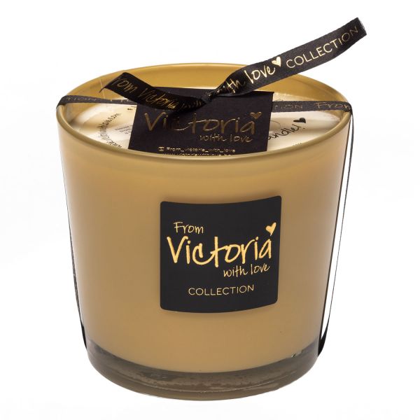 Свеча ароматическая Victoria with Love Glossy brown 400гр, выдувное стекло
