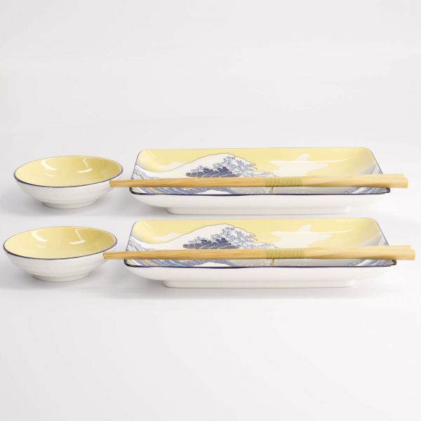 Набор для суши 6 предметов Kawaii Hokusai, фарфор TOKYO DESIGN
