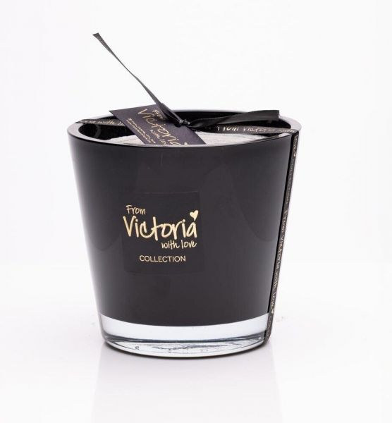 Свеча ароматическая Victoria with Love Glossy black 400гр, выдувное стекло