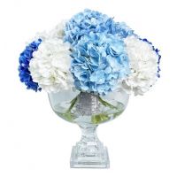Provence Hydrangea BouquetБукет гортензий, голубой, 2 спрея по 10 мл, H.45 серебряный декор