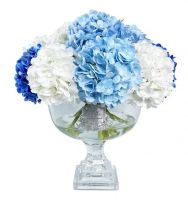 Букет гортензий COTE NOIRE Provence Hydrangea Bouquet, голубой, 2 спрея по 10 мл, H.45 серебряный декор