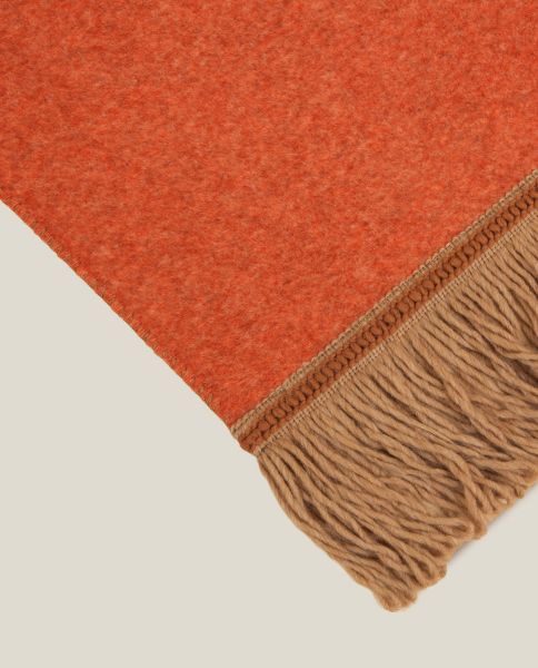 Плед SOFT BAMBOO APRICOT с тесьмой BRIGITTE, оранжевый, 160х200 см, бамбук 40% полиэстер 60%, 820г FRATI HOME
