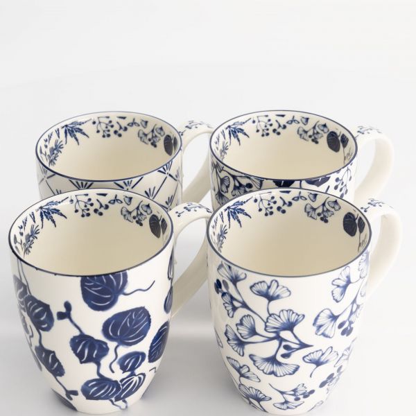 Набор кружек Flora Japonica 4 шт, 8.5x10.2 см, 340 мл, фарфор TOKYO DESIGN

