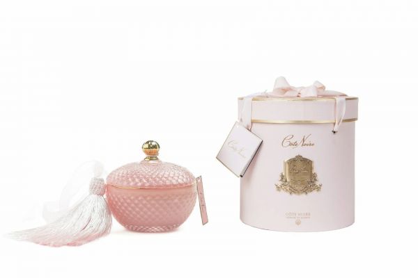 Pink Round Art Deco Свеча 300 гр, кисточка ароматизированная, спрей 5 мл для кисточки, розовая шка
