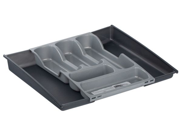 Лоток для приборов AKCESORIA KUCHENNE BASIC серебристый/графитовый раздвижной CURVER