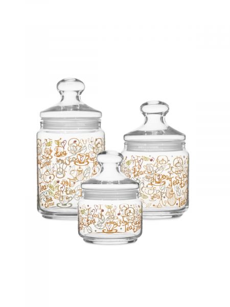 Набор банок для продуктов TEAVINE 3шт (0.5л, 0.75л, 1л) LUMINARC
