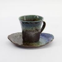 Чашка с блюдцем Mino Craft Seiun Blue 8.5x7.7 см,+13 см, фарфор TOKYO DESIGN