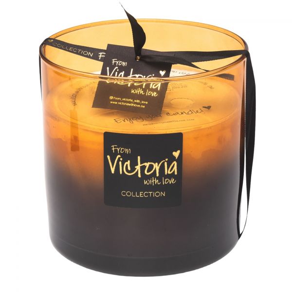 Свеча ароматическая Victoria with Love Fade black 1800гр, выдувное стекло