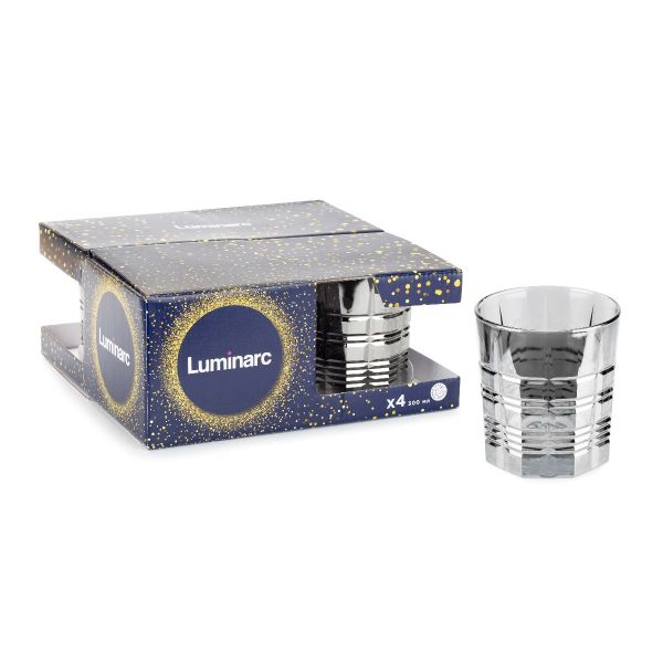 Набор стаканов ДАЛЛАС СИЯЮЩИЙ ГРАФИТ 4шт 300мл низкие LUMINARC