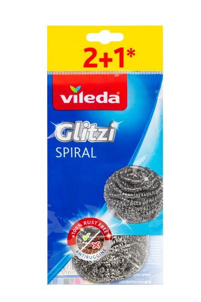 Губка Инокс из металлической спирали 2+1шт VILEDA