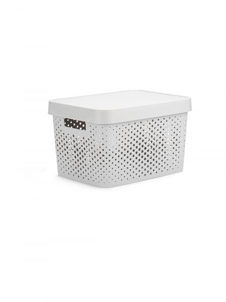 Коробка INFINITY перфорированная с крышкой 17л серая CURVER