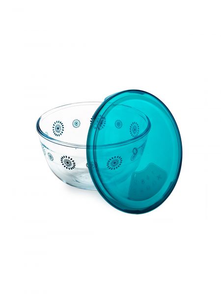 Набор мисок для смешивания с крышками O CUISINE 2шт 1л+2л декорированные PYREX