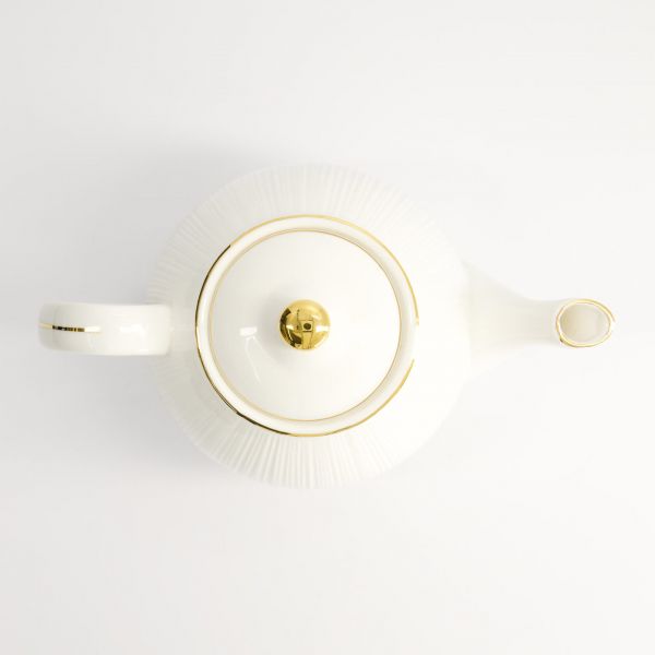 Чайник Nippon White Gold 24x16.5 см, 1300 мл, рисунок Lines, фарфор TOKYO DESIGN
